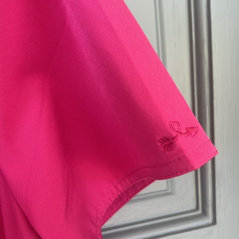 Ava Therese Ribbed Knit Back Scrub Top, Bright Pink V-Neck, Women’s Sz XL - Picture 5 of 9